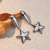 Wholesale Stainless Steel Retro Minimalist Geometric Star Earrings Electroplated
