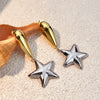 Wholesale Stainless Steel Retro Minimalist Geometric Star Earrings Electroplated