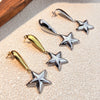 Wholesale Stainless Steel Retro Minimalist Geometric Star Earrings Electroplated