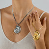 Wholesale Stainless Steel Retro Natural Geometric Snake Chain Conch Accessories Necklace Electroplated Nonfading Jewelry For Women