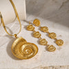 Wholesale Stainless Steel Retro Natural Geometric Snake Chain Conch Accessories Necklace Electroplated Nonfading Jewelry For Women