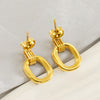 Wholesale Stainless Steel Retro Round Geometric Electroplated Women's Earrings