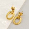 Wholesale Stainless Steel Retro Round Geometric Electroplated Women's Earrings