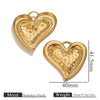 Wholesale Stainless Steel Retro Style Embossed Texture Gold Pendant Set With Flower Heart Fanshaped And Leaf Shapes Electroplated Diy Jewelry Accessories