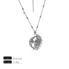 Wholesale Stainless Steel Retro Style Moon Shaped Electroplated Mermaid Pendant Necklace