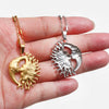 Wholesale Stainless Steel Retro Style Moon Shaped Electroplated Mermaid Pendant Necklace