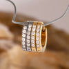 Wholesale Stainless Steel Rhinestone Circle Earrings For Women With Geometric Style And Electroplating Treatment