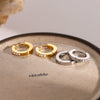 Wholesale Stainless Steel Rhinestone Circle Earrings For Women With Geometric Style And Electroplating Treatment