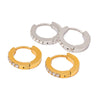 Wholesale Stainless Steel Rhinestone Circle Earrings For Women With Geometric Style And Electroplating Treatment