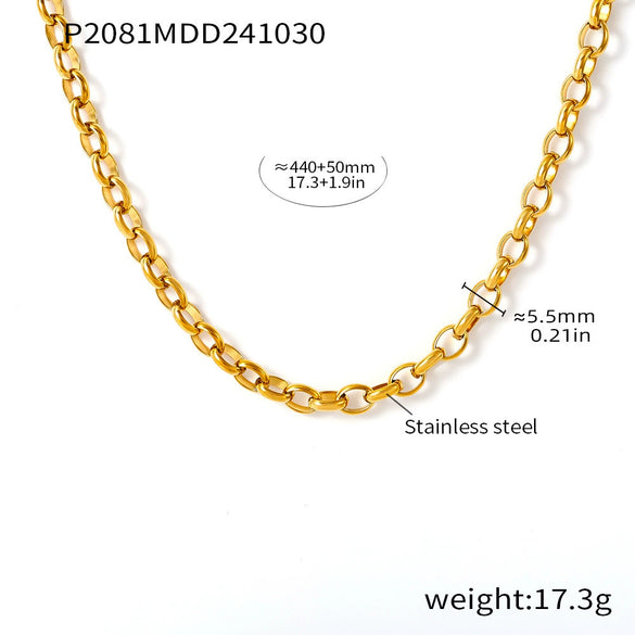 Wholesale 316L Stainless Steel Rhinestone Donut Jewelry Set With Electroplating Earrings And Necklaces For Women In Fashion And Geometric Style