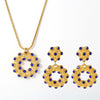 Wholesale 316L Stainless Steel Rhinestone Donut Jewelry Set With Electroplating Earrings And Necklaces For Women In Fashion And Geometric Style