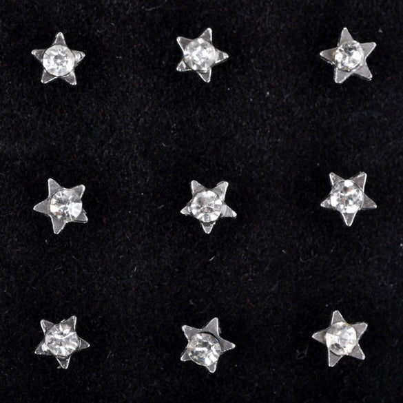 Wholesale Stainless Steel Rhinestone Fivepointed Star Nose Studs Body Piercing Jewelry With Electroplating