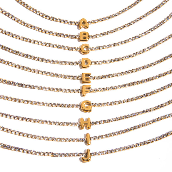 Wholesale Stainless Steel Rhinestone Letter Geometric Bracelet For Women With Electroplating Light Luxury High End Non Fading Jewelry