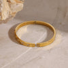 Wholesale Stainless Steel Rhinestone Love Shaped Bracelet With Electroplating