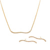 Wholesale Stainless Steel Rhinestone Necklace And Earrings With Wavy Inlay Electroplating Ochain Style For Women