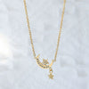 Wholesale Stainless Steel Rhinestone Star Moon Pendant Conventional Chain Necklace With Geometric Pattern And Electroplating Preppy Style