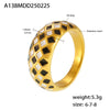 Wholesale Stainless Steel Rhombus Pattern Light Luxury Style Electroplating Women's Ring