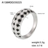 Wholesale Stainless Steel Rhombus Pattern Light Luxury Style Electroplating Women's Ring