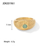 Wholesale Stainless Steel Ring And Bracelet Set French Retro Style Geometric Design Inlaid With Natural Stones For Women