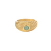 Wholesale Stainless Steel Ring And Bracelet Set French Retro Style Geometric Design Inlaid With Natural Stones For Women