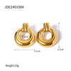 Wholesale Stainless Steel Ring Earrings With Electroplating 18K Gold Like Finish Joker Themed For Women