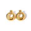 Wholesale Stainless Steel Ring Earrings With Electroplating 18K Gold Like Finish Joker Themed For Women