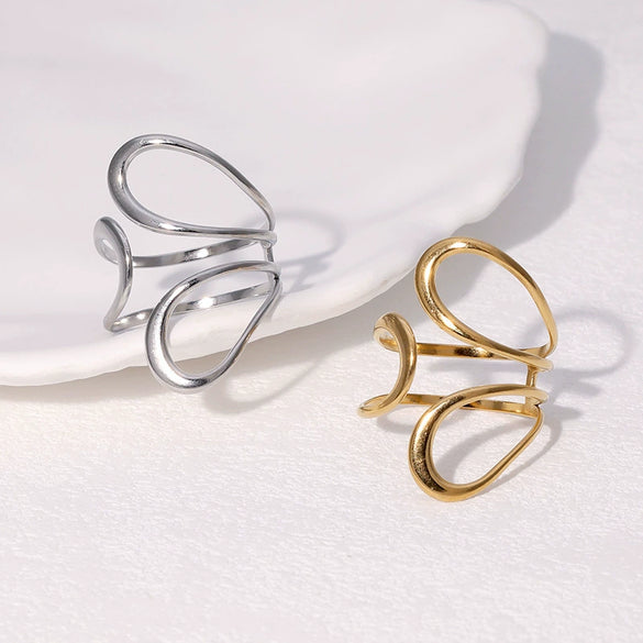 Wholesale Stainless Steel Ring For Women Fashionable Luxury Style Electroplated Live Mouth Non Fading