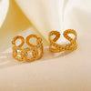 Wholesale Stainless Steel Ring For Women Geometric Hammer Chain Cross Opening Electroplated