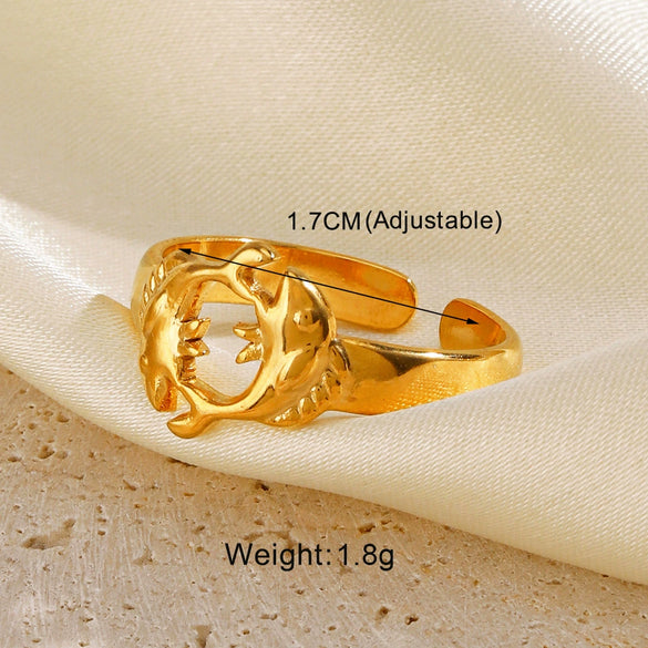 Wholesale Stainless Steel Ring For Women Geometric Hammer Chain Cross Opening Electroplated