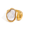 Wholesale Stainless Steel Ring For Women With Geometric Design And Electroplating Treatment