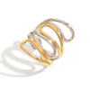 Wholesale Stainless Steel Ring For Women With Geometric Pattern And 18K Gold Plated Electroplating Niche Design Line Color Matching