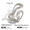Wholesale Stainless Steel Ring For Women With Wave And Geometric Patterns Electroplated