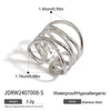 Wholesale Stainless Steel Ring For Women With Wave And Geometric Patterns Electroplated