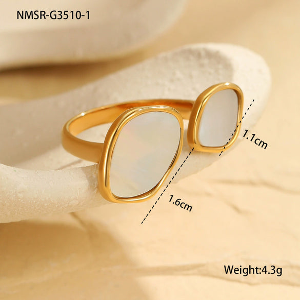 Wholesale Stainless Steel Ring Geometric Pattern Retro Light Luxury Style Electroplating For Women