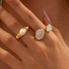 Wholesale Stainless Steel Ring Geometric Pattern Retro Light Luxury Style Electroplating For Women