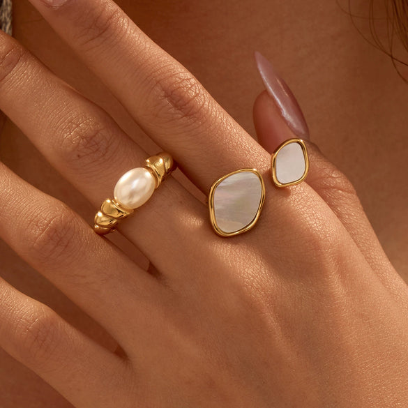 Wholesale Stainless Steel Ring Geometric Pattern Retro Light Luxury Style Electroplating For Women
