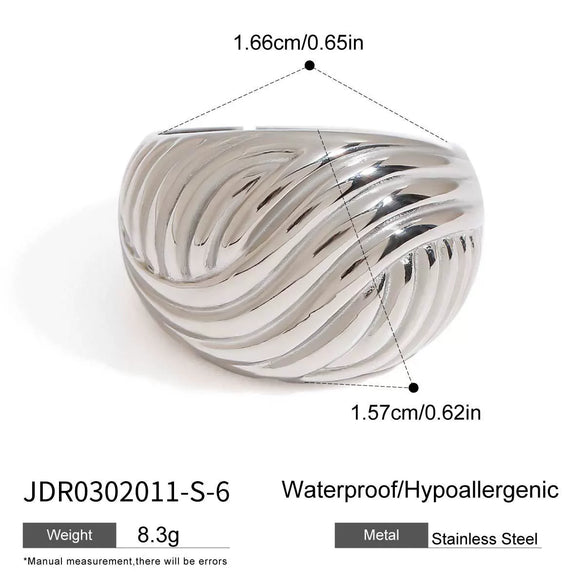 Wholesale Stainless Steel Ring Geometric Style Electroplating Jewelry For Women