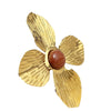 Wholesale Stainless Steel Ring Gold Plated With Cat's Eye Heart Flower Opening Design Natural Style
