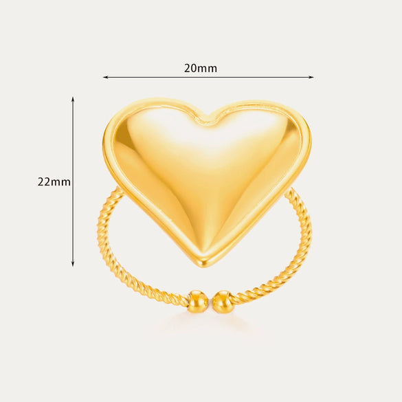 Wholesale Stainless Steel Ring Heart Butterfly Geometric Style 18K Goldplated Jewelry