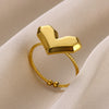 Wholesale Stainless Steel Ring Heart Butterfly Geometric Style 18K Goldplated Jewelry