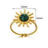 Wholesale Stainless Steel Ring In Sun Shape With Inlaid Turquoise Electroplated Unisex And Women's Jewelry