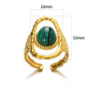 Wholesale Stainless Steel Ring In Sun Shape With Inlaid Turquoise Electroplated Unisex And Women's Jewelry