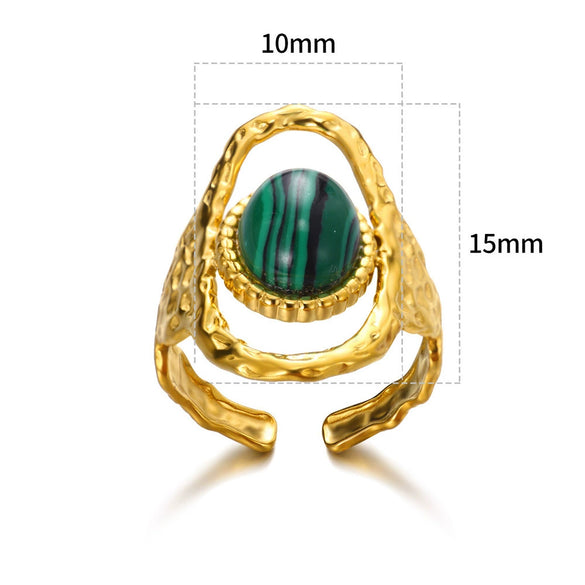 Wholesale Stainless Steel Ring In Sun Shape With Inlaid Turquoise Electroplated Unisex And Women's Jewelry