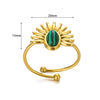 Wholesale Stainless Steel Ring In Sun Shape With Inlaid Turquoise Electroplated Unisex And Women's Jewelry