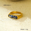 Wholesale Stainless Steel Ring Inlaid With Natural Stone French Retro Light Luxury Style For Women Electroplated