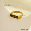 Wholesale Stainless Steel Ring Inlaid With Natural Stone French Retro Light Luxury Style For Women Electroplated