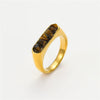 Wholesale Stainless Steel Ring Inlaid With Natural Stone French Retro Light Luxury Style For Women Electroplated
