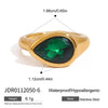 Wholesale Stainless Steel Ring Inlaid With Zirconium Electroplated 18K Gold Simple Snake Design For Women