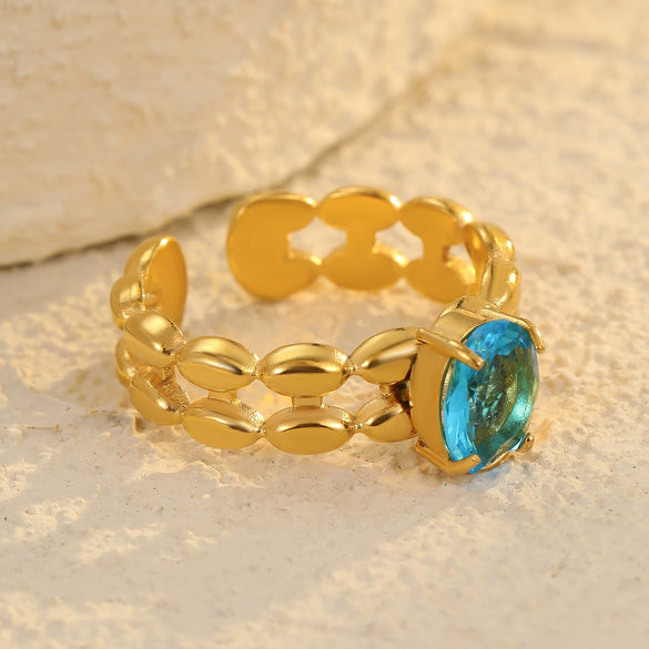 Wholesale Stainless Steel Ring Inlaid Zircon Light Luxury Style Electroplated For Women