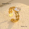Wholesale Stainless Steel Ring Inlaid Zircon Light Luxury Style Electroplated For Women